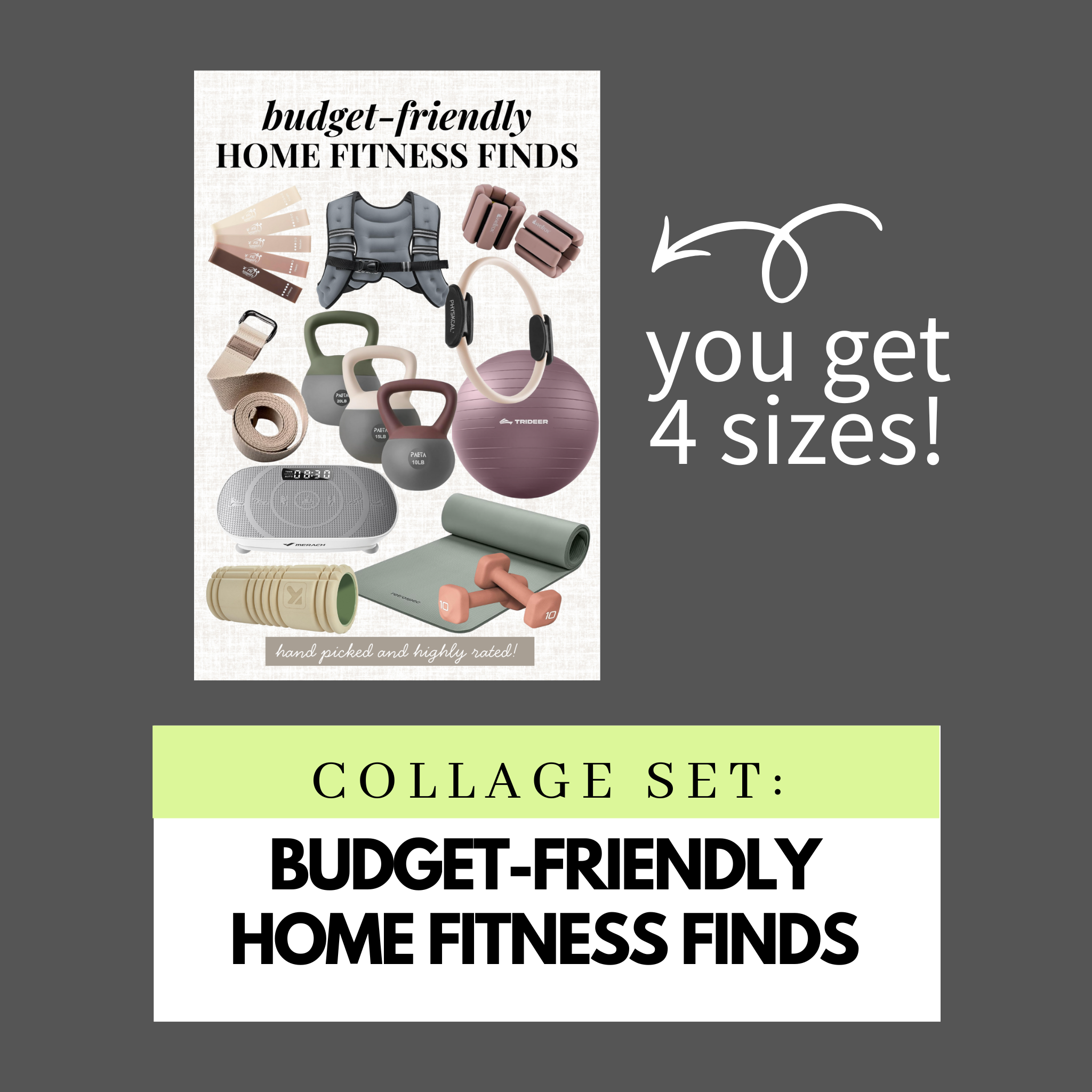 Budget-Friendly Home Fitness Finds Collage Set (Semi-Exclusive)