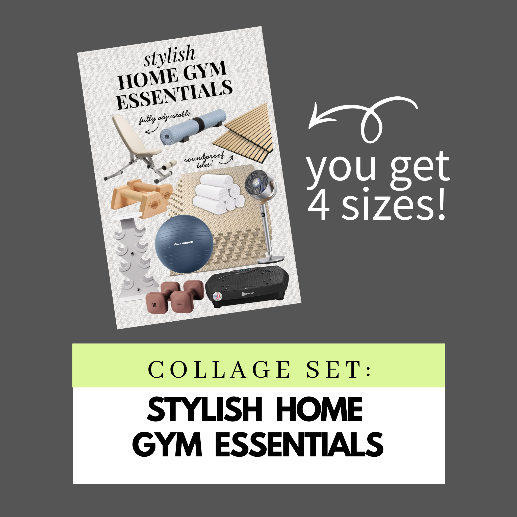 Stylish Home Gym Essentials Collage Set (Semi-Exclusive)