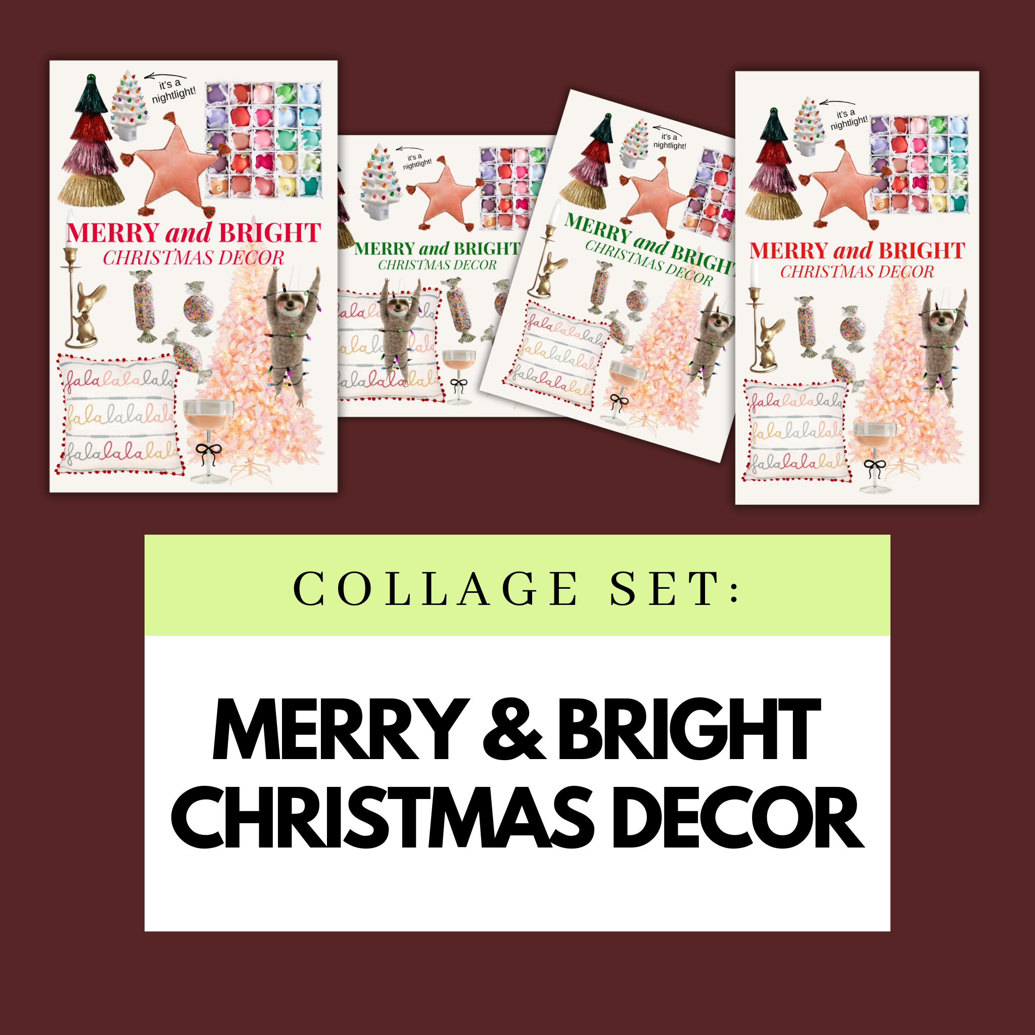 Merry & Bright Christmas Decor Collage Set (Semi-Exclusive)